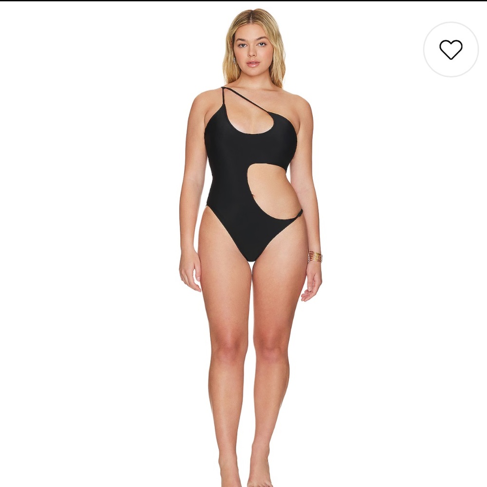 Good American Miami Cutout Black One-Piece Swimsuit Size 7 - 4XL NWT